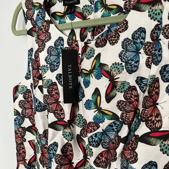 NWT Talbots Linen and Cotton Butterfly Pattern Sleeveless Dress - Picture 4 of 7